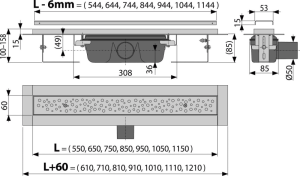 APZ11 - Dušas kanāls ar nerūsējošā tērauda resti Antivandal